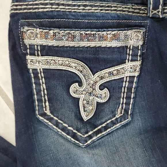 Rock Revival Blue Straight Leg Jeans with Fading Effects - Picture 2 of 10